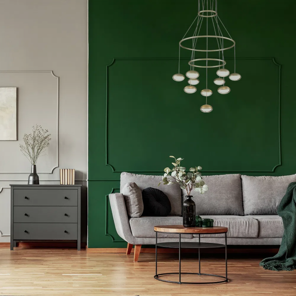 PENDENTE LUDIQUE DOURADO E TRANSPARENTE E BRANCO (D)66CM (A)87CM 10X5W 3000K 2500LM - EG007 - 4