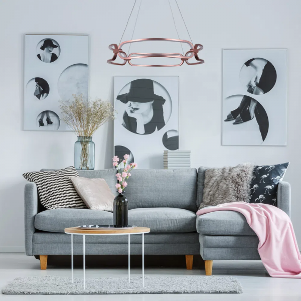 PENDENTE LUMINA DOURADO (D)45CM (A)9.5CM 1X37W 3000K 1850LM - BB006G - 4