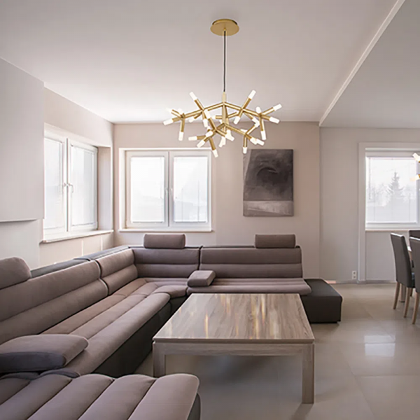 PENDENTE MANACA DOURADO E BRANCO (D)72CM 25X3W 3000K 4500LM - BD003S - 4