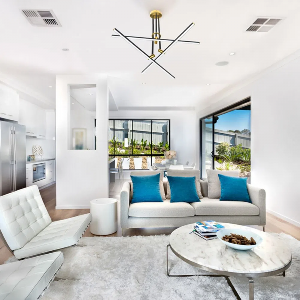 PENDENTE MOB 60CM X 53CM X 57CM 3 X LED 10W 127V / 220V DOURADO E PRETO - EY002 - 4