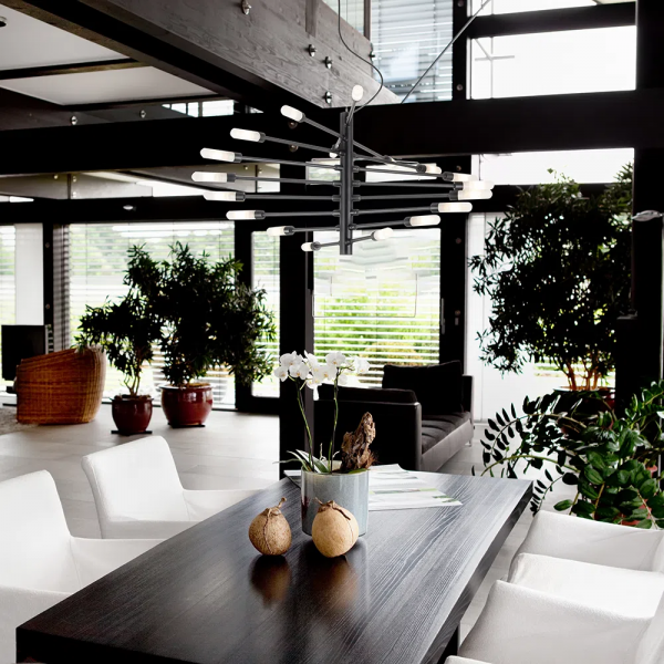 PENDENTE NEO PRETO E BRANCO (C)104CM (L)60CM (A)39CM 18XG9 450W - RE017L - 4