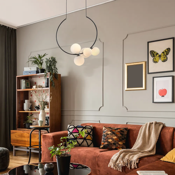 PENDENTE NERO CROMO NEGRO E BRANCO (C)62CM (L)33CM (A)66.2CM 5XG9 50W - MM002 - 4