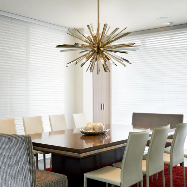 PENDENTE NIX BRONZE E TRANSPARENTE (D)99CM (A)56CM 10XE14 400W - BO013L - 4