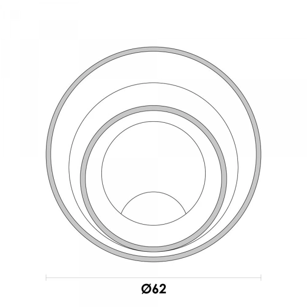 PLAFON DE SOBREPOR LOOP BRANCO E DOURADO (D)62 + 42CM (A)5,2CM 1X48W 3000K 1500LM LED - 1