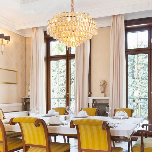 LUSTRE ODEON DOURADO E CONHAQUE (D)78CM (A)48CM 16XE14 640W - AQ026L - 4