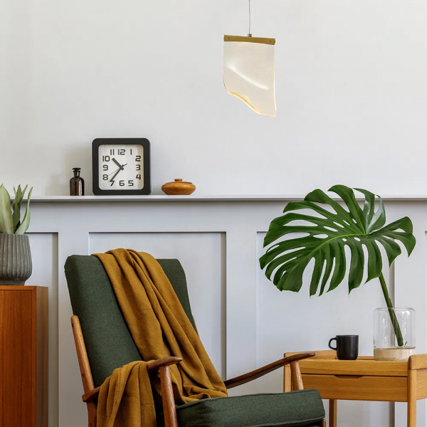 PENDENTE ONDA DOURADO E TRANSPARENTE (C)14.8CM (L)7CM (A)22CM 1X2.5W 3000K 125LM - OC008S - 5