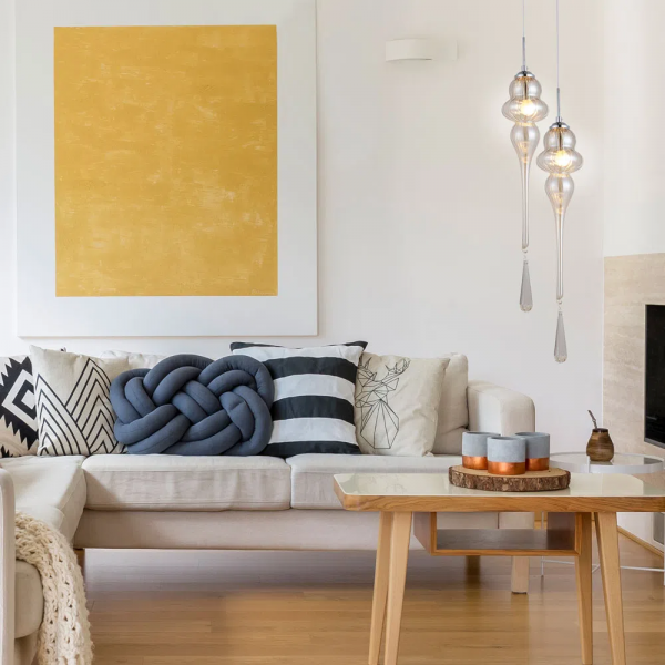 PENDENTE ORGANIKA CROMADO E CHAMPAGNE (D)13.5CM (A)65CM 1XE14 40W - KB001A - 4