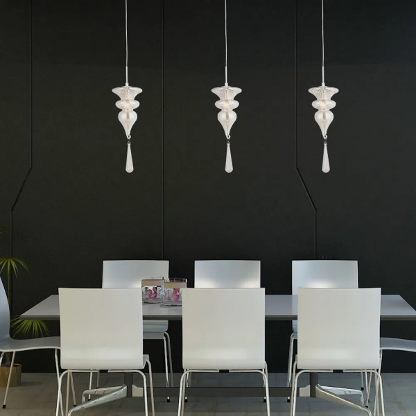 PENDENTE ORGANIKA CROMADO E CHAMPAGNE (D)15.5CM (A)42CM 1XE14 40W - KB002A - 4