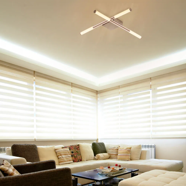 PLAFON DE SOBREPOR PALITO DOURADO (C)70CM (L)70CM (A)7CM 4X6W 2700K 1200LM - CD016 - 4