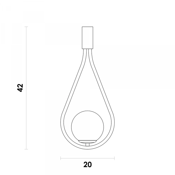 ARANDELA PINGO PRETO E FUME (D)20CM (A)47.4CM 1XG9 25W - TR002B - 5