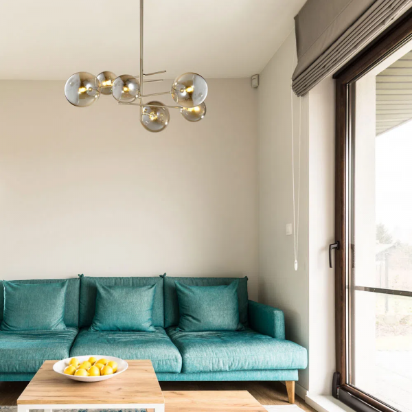 PENDENTE RIO NICKEL E FUME (D)84CM (A)90CM 6XG9 150W - RZ002 - 4