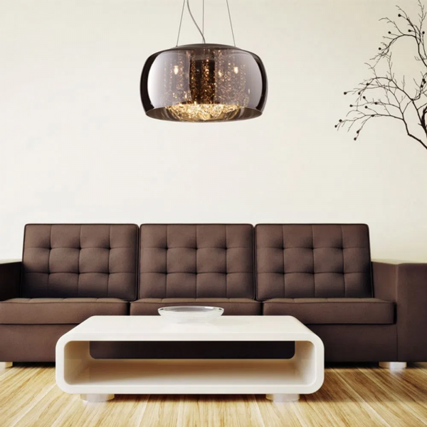 PENDENTE / PLAFON SOHO CROMADO E TRANSPARENTE (D)28CM (A)13CM 3XG9 75W - PD005CR - 4