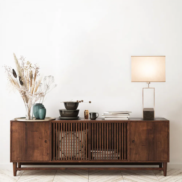 BASE PARA ABAJUR QUADRATTO NIQUELADO E PRETO (C)13CM (L)15CM (A)50CM 1XE27 40W - GL020N - 5