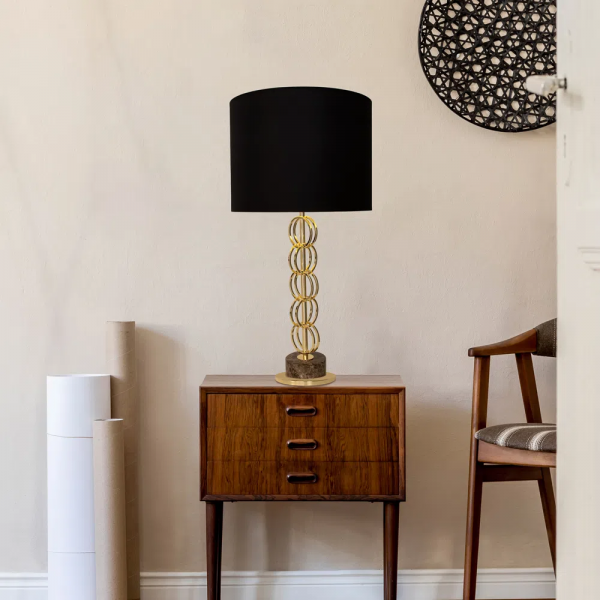 BASE PARA ABAJUR VENETO DOURADO E MARROM (D)18CM (A)57.5CM 1XE27 40W - MI005 - 4