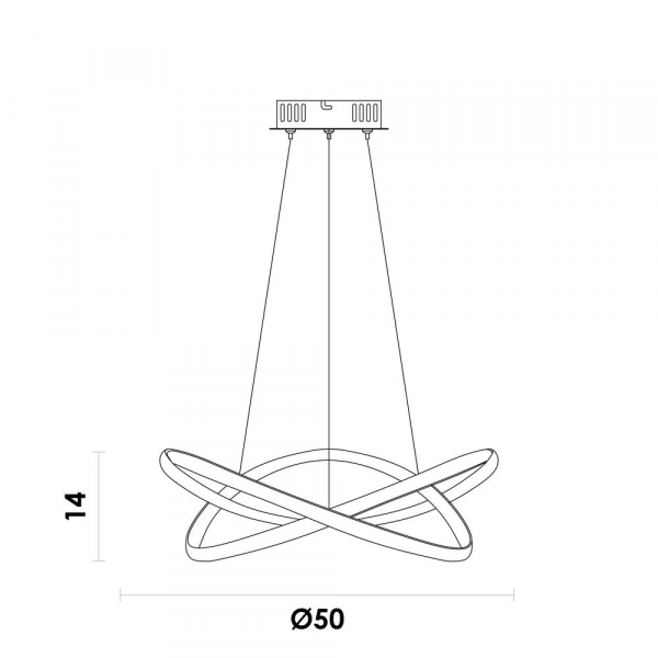 PENDENTE NODO DOURADO (D)50CM (A)15CM 1X36W 3000K 1188LM LED - 5