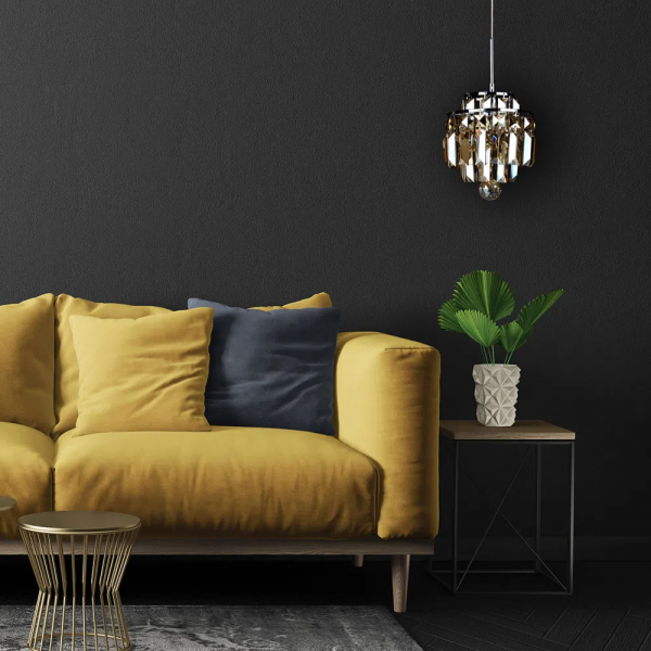 PENDENTE KRI CROMADO E AMBAR (D)18CM (A)21CM 1XG9 40W - HU2105A - 4