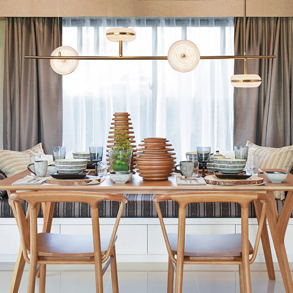 PENDENTE DENDÊ DOURADO E FOSCO (C)28CM (L)123CM (A)15CM 4X13W 2400K 4160LM - JJ019 - 5