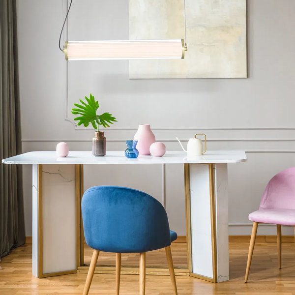 PENDENTE LAMPE BRONZE E TRANSPARENTE (C)65CM (L)7.35CM (A)7.35CM 1X23W 3000K 1150LM - HC001S - 3