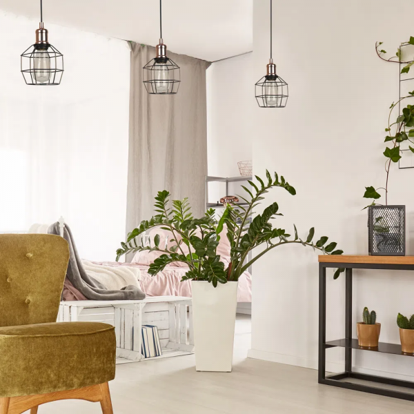 PENDENTE CAGE D 15CM X 20CM 1XE27 127V / 220V COBRE E PRETO - JY009 - 5