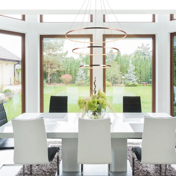 PENDENTE BIRDIE ROSE GOLD E BRANCO (D)80 + 60 + 40CM (A)42CM 17W + 13W + 9W - KW002E - 5