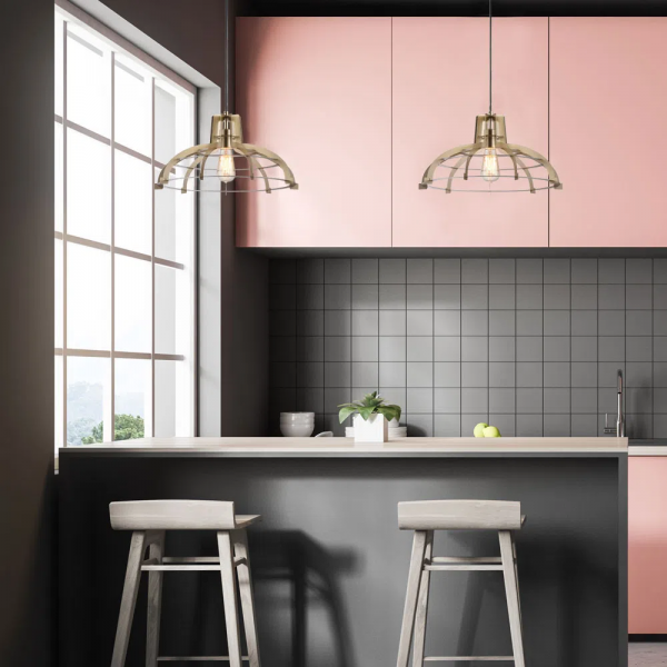 PENDENTE TAL D 49CM X 25CM 1XE27 127V / 220V DOURADO - KW003G - 5