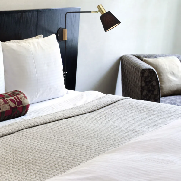 ARANDELA PIPE DOURADO E PRETO E MARROM (D)12CM (A)31CM 1XE14 40W - ME005 - 4