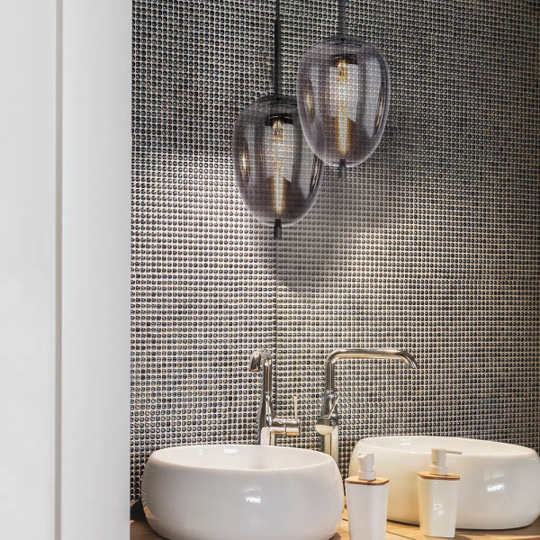 PENDENTE TRES PRETO E FUME (D)27CM (A)59.5CM 1XE27 40W - HC015 - 5