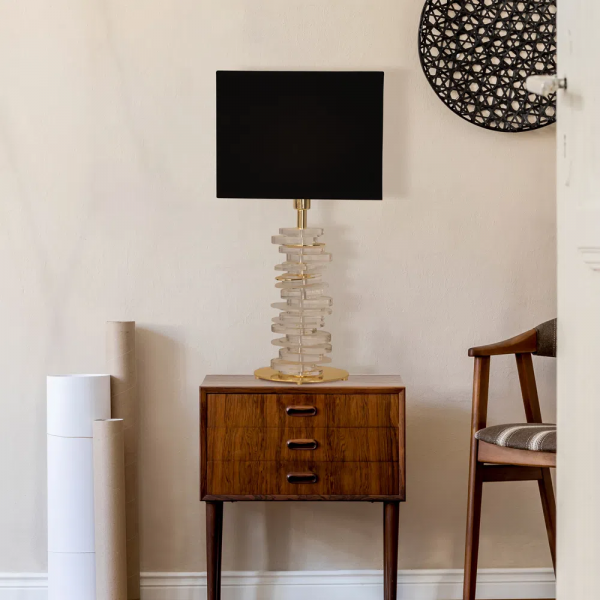 BASE PARA ABAJUR VENETO DOURADO E TRANSPARENTE (C)25CM (L)13CM (A)53CM 1XE27 40W - MI011 - 4