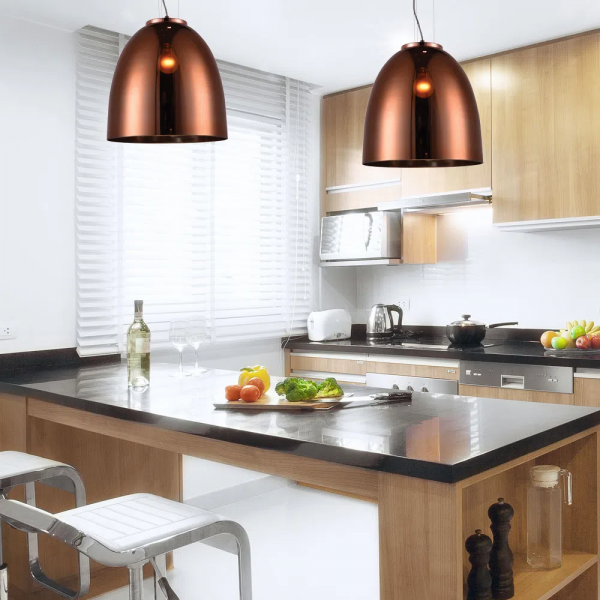 PENDENTE SONG D 30CM X 34CM 1XE27 127V / 220V COBRE - OD019B - 4