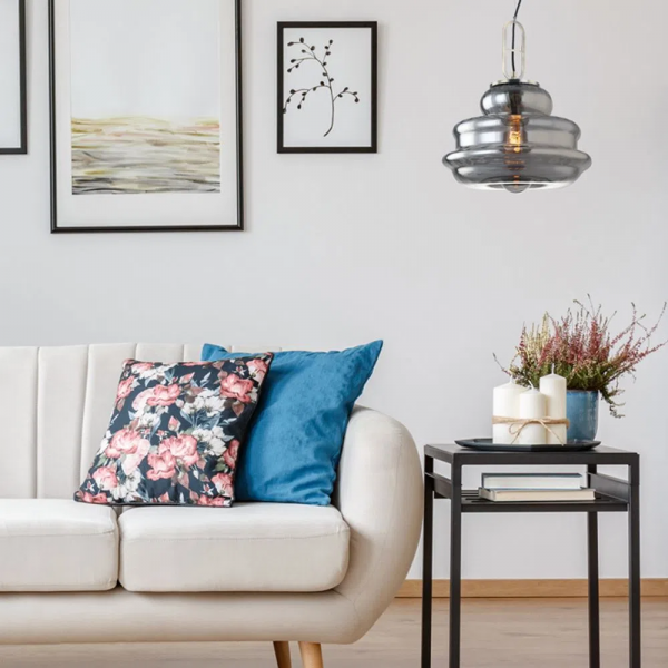 PENDENTE BANGKOK D 32CM X 37.7CM 1XE27 127V / 220V BRANCO E FUME - OP062S - 4