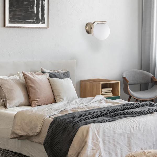 ARANDELA PETIT POA DOURADO E BRANCO (C)20CM (L)15CM (A)17CM 1XE27 BOLINHA 5W - SQ005 - 4