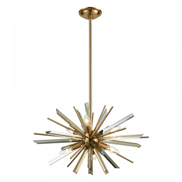 PENDENTE NIX BRONZE E TRANSPARENTE (D)66CM (A)38CM 6XE14 240W - BO013S
