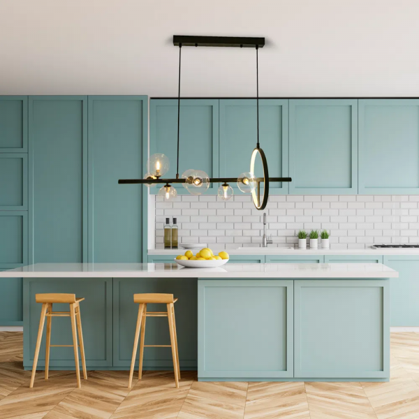 PENDENTE VERSUS PRETO E TRANSPARENTE (C)9CM (L)28CM (A)3CM 7X7W + 15W 3000K 420LM G9+LED - 2