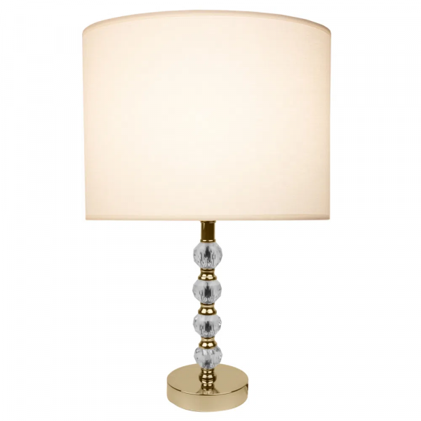 BASE PARA ABAJUR LIT DOURADO E TRANSPARENTE (D)12CM (A)32,5CM  1X40W   E27