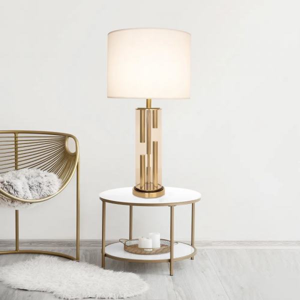 BASE PARA ABAJUR VENETO DOURADO E TRANSPARENTE (D)16CM (A)53CM 1XE27 40W - MI008 - 5