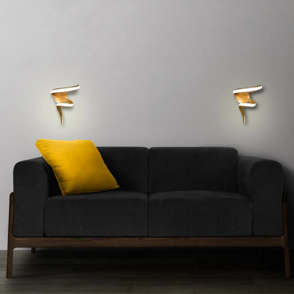 ARANDELA FLUIRE DOURADO (C)20CM (L)30CM (A)40CM 1X12W 3000K 720LM - ARANDELA FLUIRE DOURADO (C)20CM (L)30CM (A)40CM 1X12W 3000K 720LM - 5