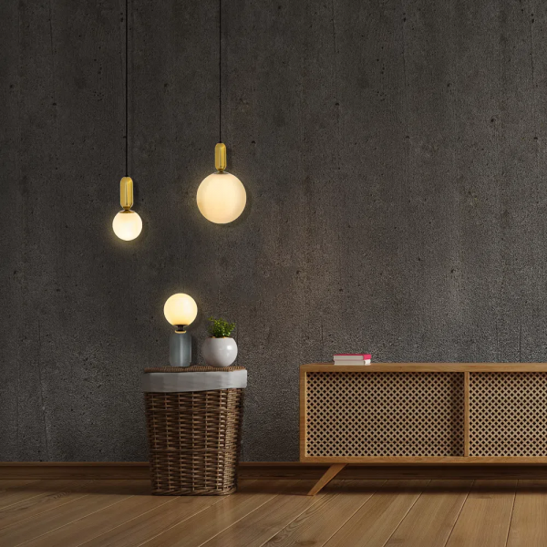 PENDENTE CUICA BRONZE E BRANCO (D)15CM (A)31.5CM 1XE27 BOLINHA 40W - HL008S - 3