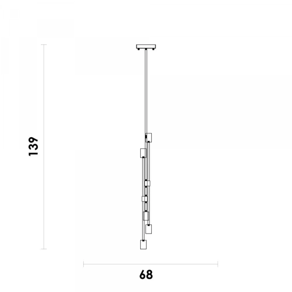 PENDENTE IPANEMA DOURADO (D)68CM (A)139CM 6XE27 240W - RM004G - 6