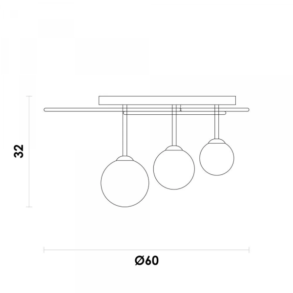 PLAFON DE SOBREPOR LINDO PRETO E CROMADO (D)60CM (A)32CM 3XG9 75W - TR006B - 6