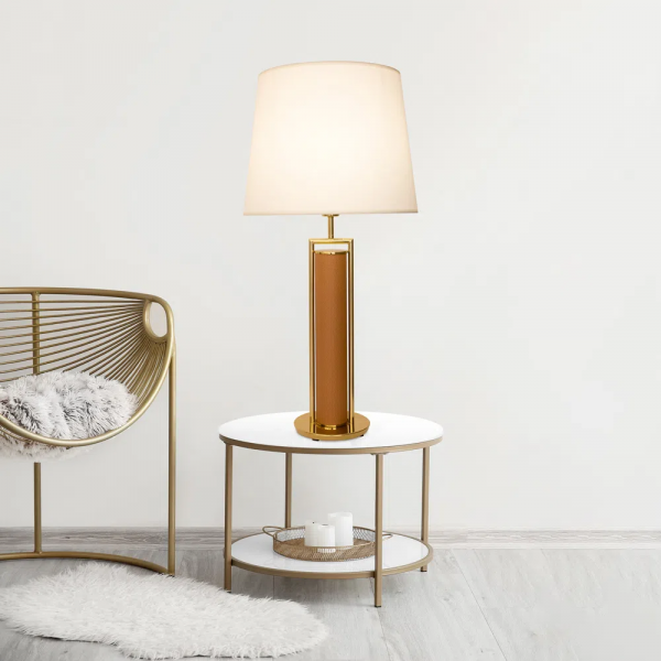 BASE PARA ABAJUR VENETO DOURADO E MARROM (D)17CM (A)58.5CM 1XE27 40W - MI009 - 6