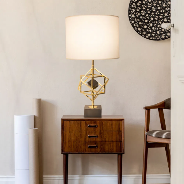 BASE PARA ABAJUR VENETO DOURADO E PRETO (D)22.5CM (A)50CM 1XE27 40W - MI012 - 5