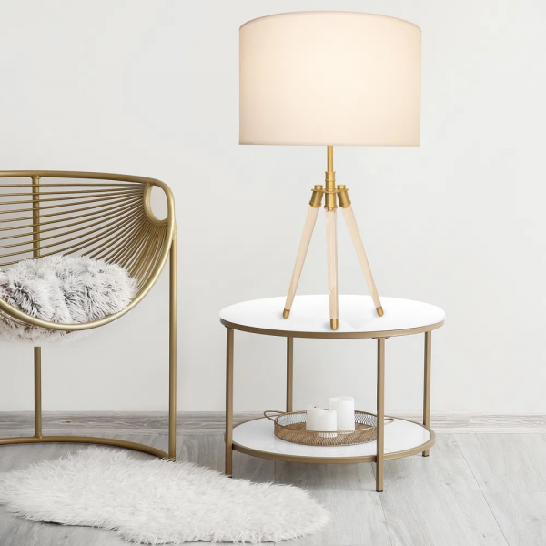 BASE PARA ABAJUR VENETO DOURADO E TRANSPARENTE (C)29.5CM (L)25.5CM (A)59.5CM 1XE27 40W - MI006 - 5