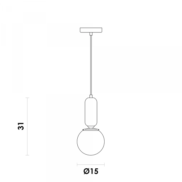 PENDENTE CUICA BRONZE E BRANCO (D)15CM (A)31.5CM 1XE27 BOLINHA 40W - HL008S - 1
