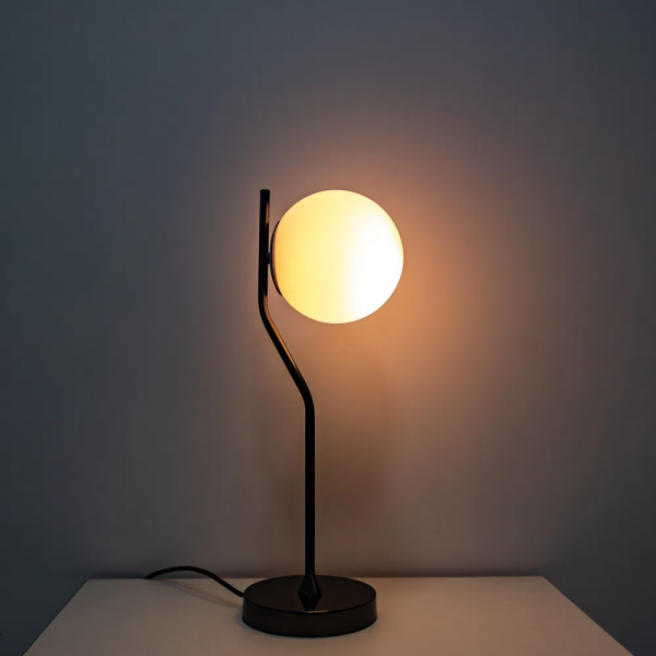 ABAJUR VIVA CROMO NEGRO E BRANCO (D)17CM (A)49CM 1XE27 BOLINHA 5W - SQ007B - 6