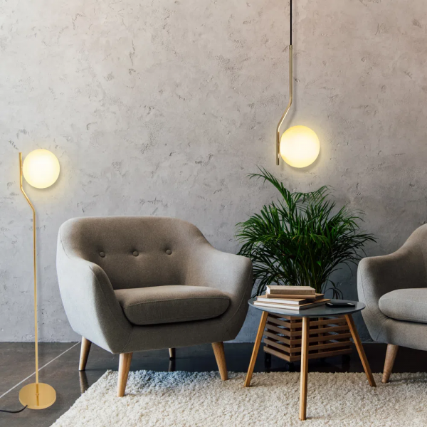 COLUNA VIVA DOURADO E BRANCO (D)25CM (A)160CM 1XE27 BOLINHA 5W - SQ008 - 8