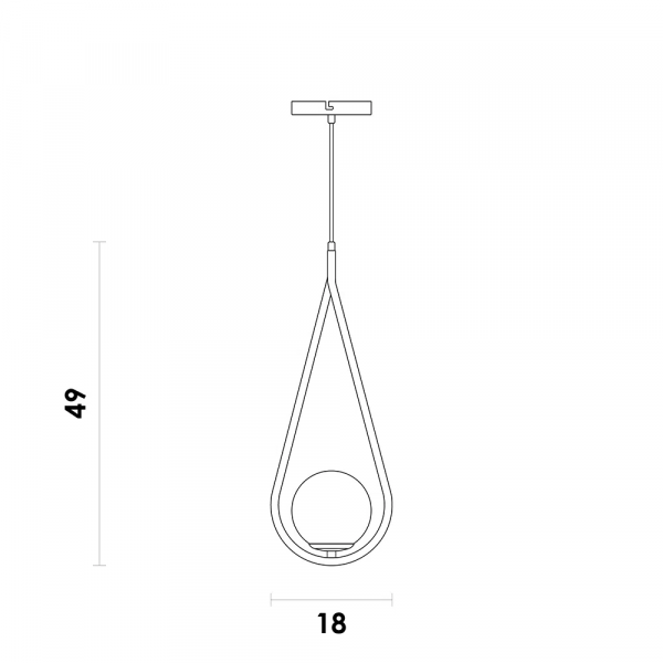 PENDENTE PINGO BRONZE E BRANCO (D)18CM (A)49CM 1XG9 25W - TR001 - 6