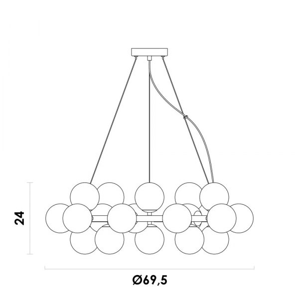 PENDENTE HALO NIQUELADO E CROMADO (D)69.5CM (A)24CM 25XG9 125W - PENDENTE HALO NIQUELADO E CROMADO (D)69.5CM (A)24CM 25XG9 125W - 5