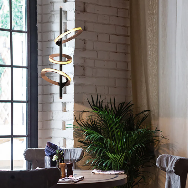 PENDENTE GINGA ROSE GOLD E PRETO (D)23.5CM (A)52CM 1X 4,3W + 2X 6,1W 3000K 82 - BB012 - 5