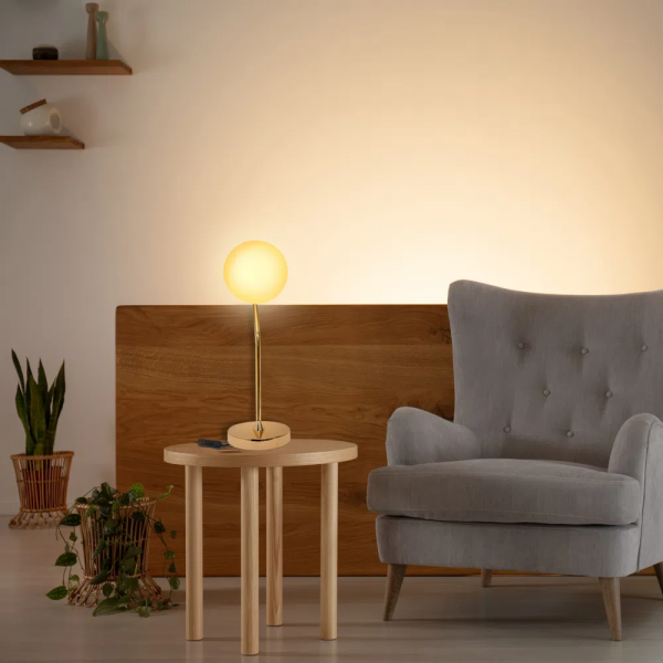 ABAJUR VIVA DOURADO E BRANCO (D)17CM (A)49CM 1XE27 BOLINHA 5W - SQ007 - 7