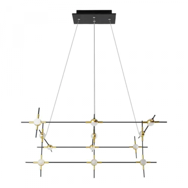 PENDENTE LINK DOURADO E PRETO E BRANCO (C)80CM (L)56CM (A)36CM 12X4W 3000K 2400LM - FT001 - 4